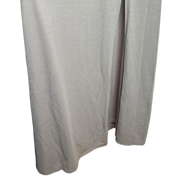 Birdy Grey Gene Dress Dark Mauve Halter Maxi Floor Length Slit Lined Medium - Picture 5 of 12